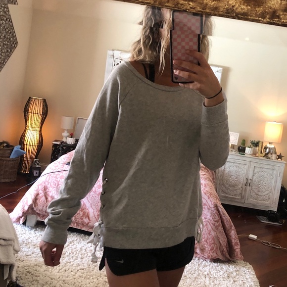 Aerie grey sweater with ties on both side! - Picture 4 of 4